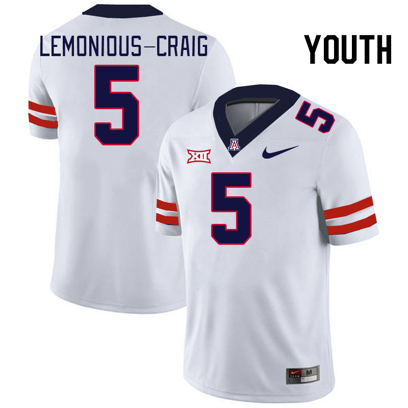 Youth #5 Montana Lemonious-Craig Arizona Wildcats Big 12 Conference College Football Jerseys Stitche